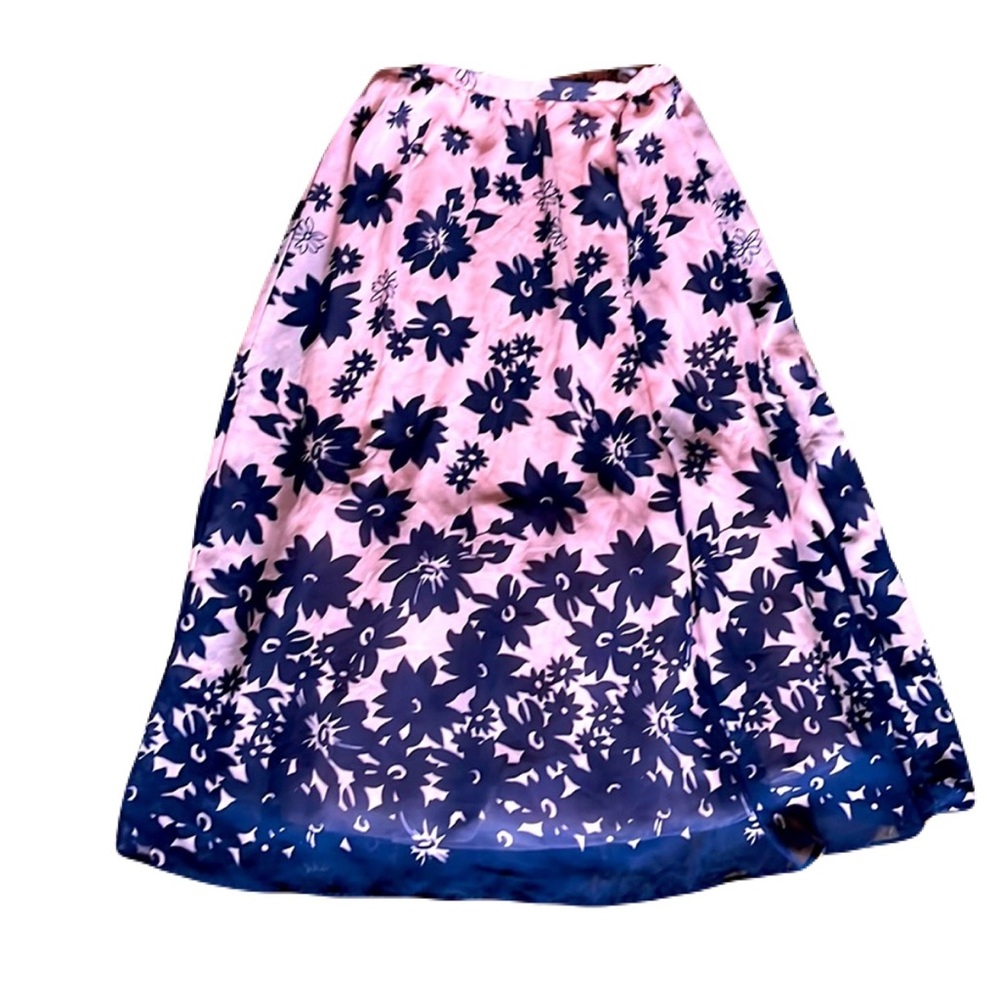 Pink skirt maxi Sequin hearts floral medium